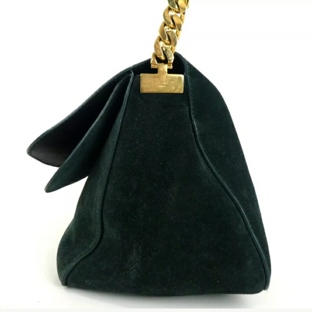 AUTHENTIC CELINE  GOURMET CHAIN SHOULDER BAG SUEDE - Picture 2 of 12